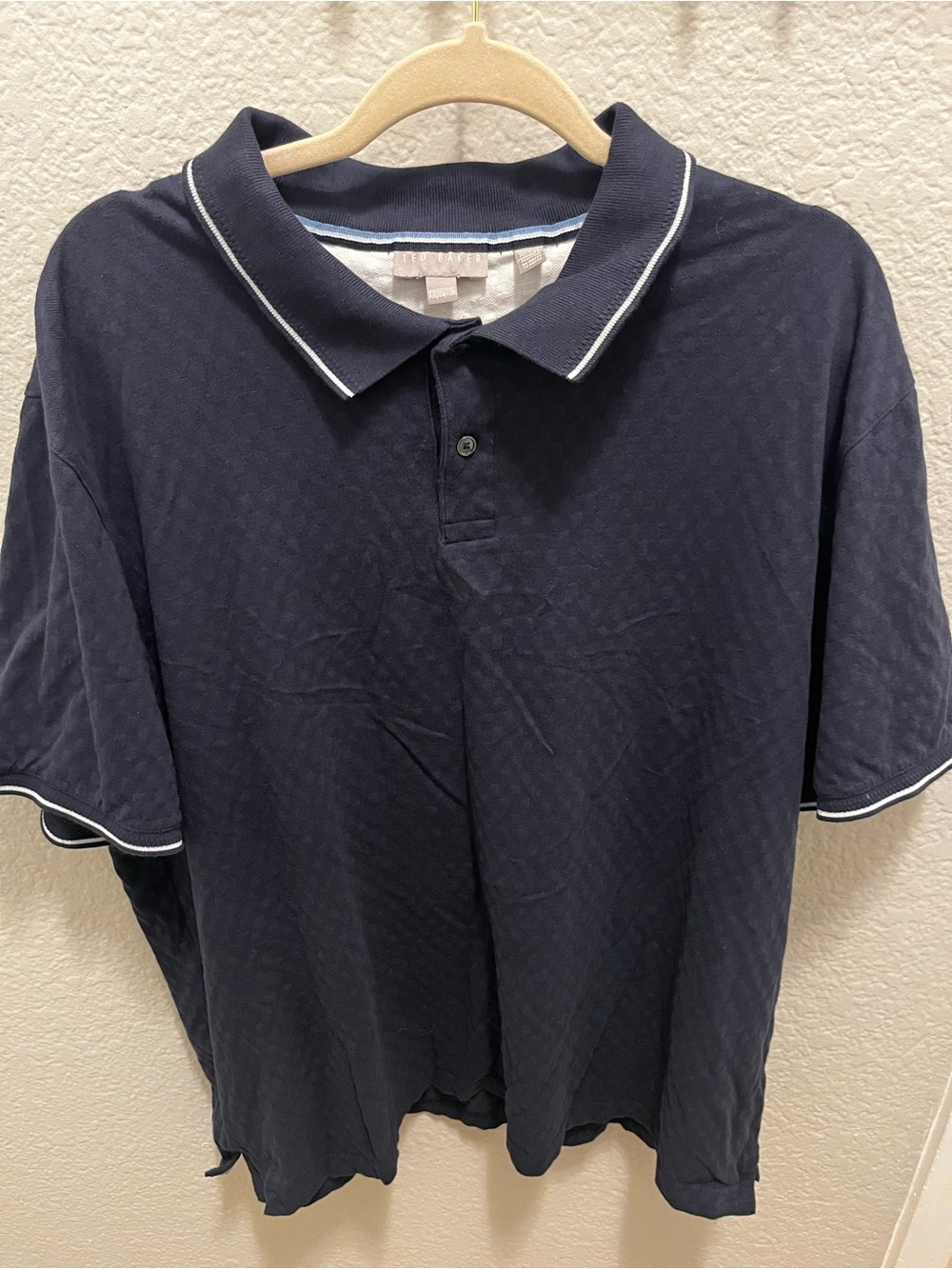 Ted Baker Black Textured Polo Golf Shirt XXL